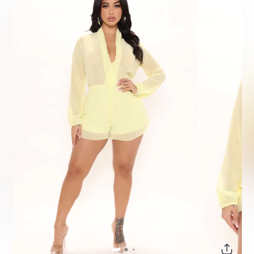 Crazy In Love Solid Romper - Yellow - 3X